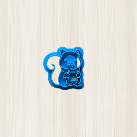 Squirrel & Steamy Hot Cocoa Cookie Cutter: Ideal for Cookies, Ceramics, Pottery, Polymer Clay, and Fondant