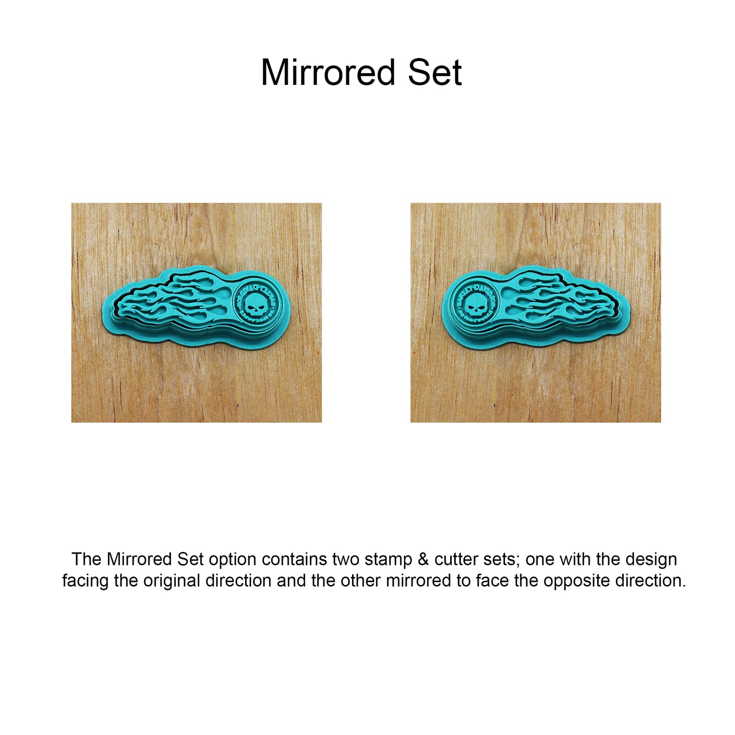 Harley Davidson Motorcycle Flame Cookie Cutter & Stamp Set