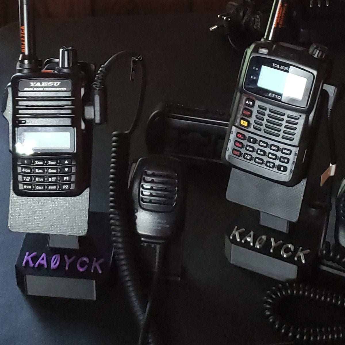 Customizable Ham Radio Desk Stand with Call Sign Option