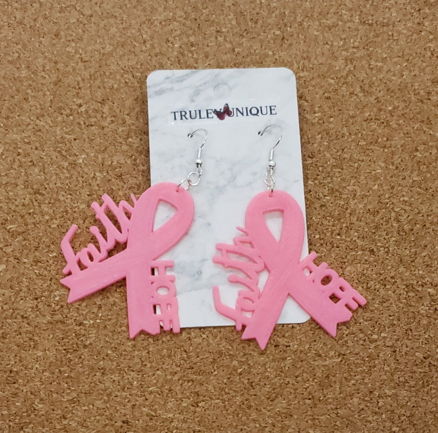 Faith and Hope Awareness Ribbon Earrings
