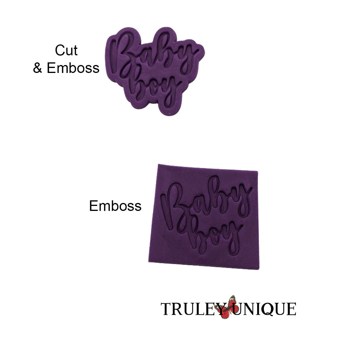 Baby Boy, Fondant, Cookie, Cutter, Detail Embossing Stamp, Easy Grip Embosser, 2 inch to 6 inch