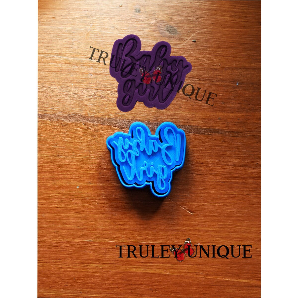 Baby Girl Cookie Cutter and Stamp Set for Cookies, Polymer Clay, Fondant & Pottery