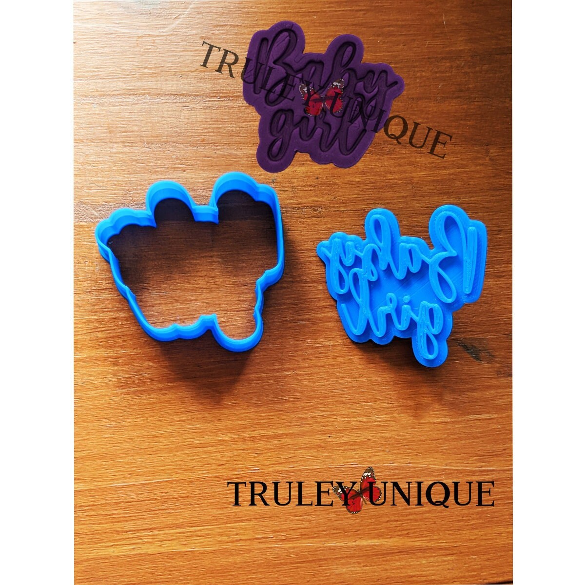 Baby Girl Cookie Cutter and Stamp Set for Cookies, Polymer Clay, Fondant & Pottery
