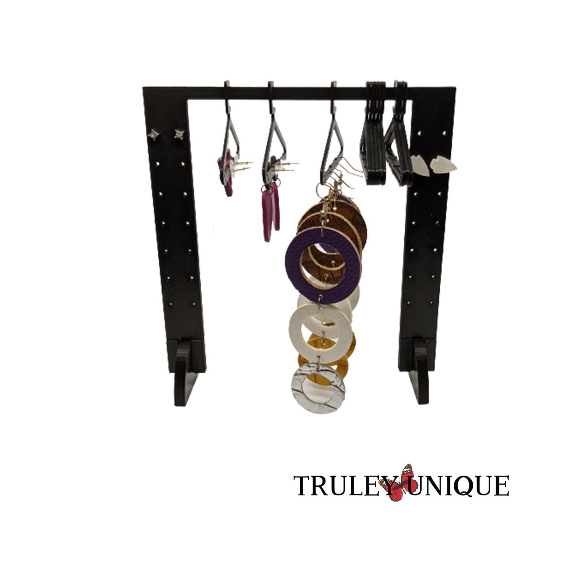 Earring Hanger Display, 14 Stud Pair Slots, 10 Mini Earring Hangers
