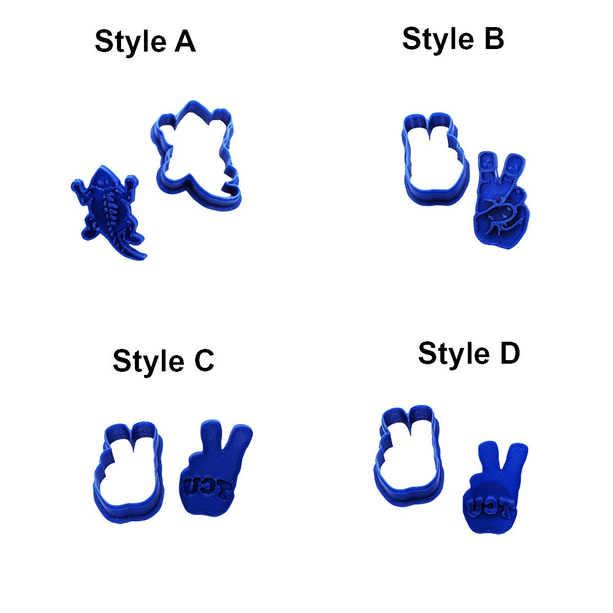 TCU Cookie Cutter & Stamp Set 4 Style Options
